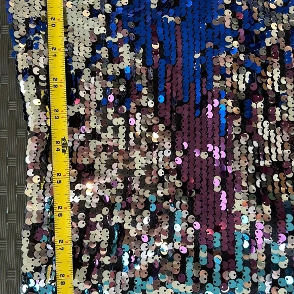 Fashion Nova Purple and Silver Sequin Dress SZ Small - Picture 5 of 14